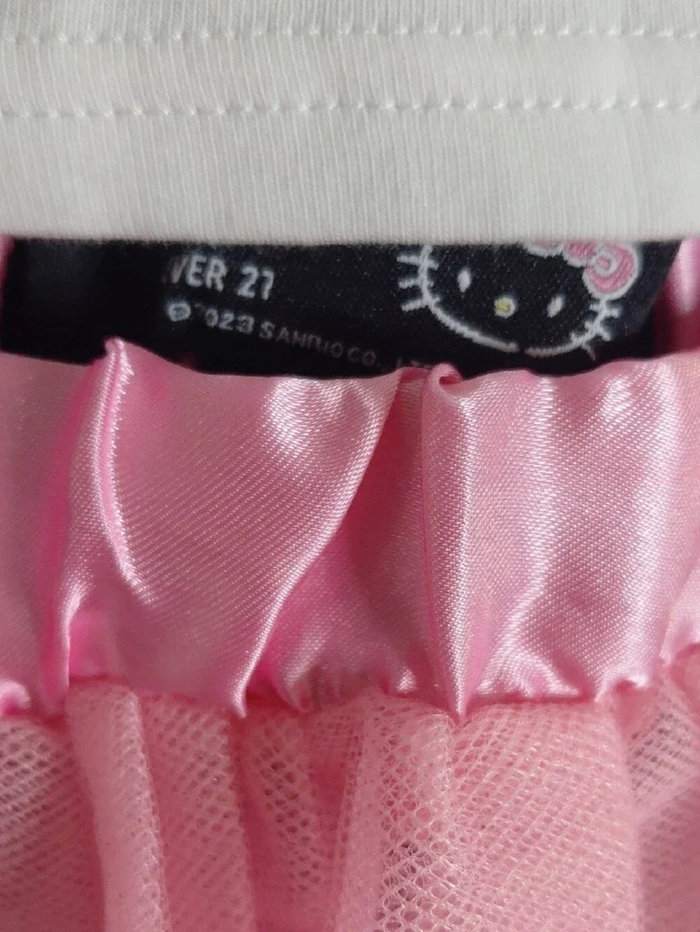 Hello Kitty White Tank Top with Pink Tulle Skirt Girls Dress